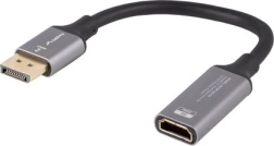 DisplayPort-naar-HDMI-adapter 8K met zilverkleurige kabel