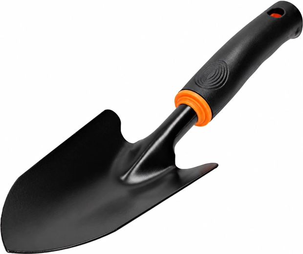 Brede metalen tuinschep voor verpotten en planten 31 cm