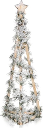 Lichtgevende kerstboom in kegelvorm van hout 68 cm