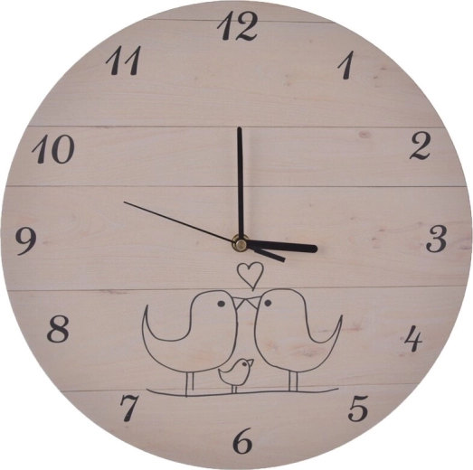 Wandklok birds beige 34 cm