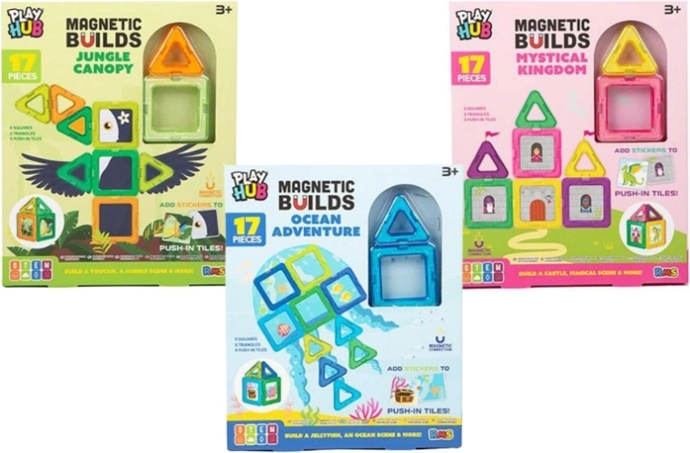 Magnetische bouwblokken 17-delige set – thematische afbeeldingen