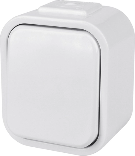 Solight vochtbestendige schakelaar IP44, eenpolig, wit - 1 stuk