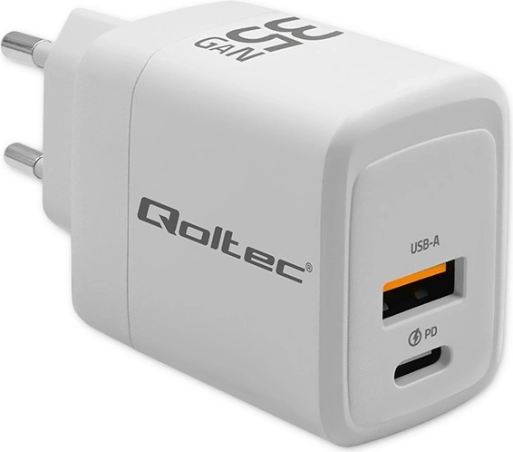 35W GaN | 5-20V | 1,5-3A | 1xUSB-C PD | 1xUSB QC 3.0 | Wit
