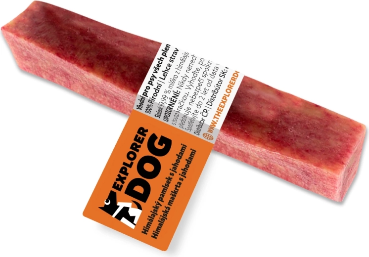 Explorer dog Himalaya-kaas dentale kauwsnack met aardbei, maat M
