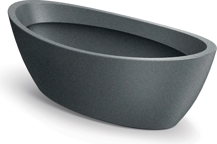 Ovale plantenbak ARIA 60 cm granietgrijs