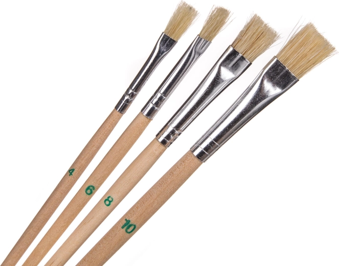 Platte penselen mix, set van 4 stuks