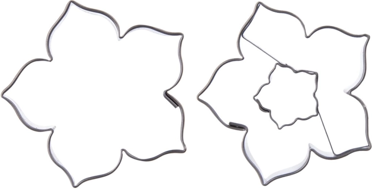 RVS-uitsteker – lelie met midden, 2 stuks