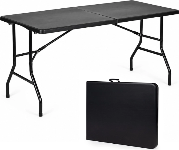 Opvouwbare cateringtafel voor in de tuin MultiGarden 153 × 70 cm zwart