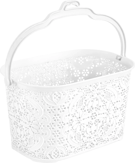 Hangmandje voor wasknijpers 22 × 14,5 × 13,5 cm, witte kunststof