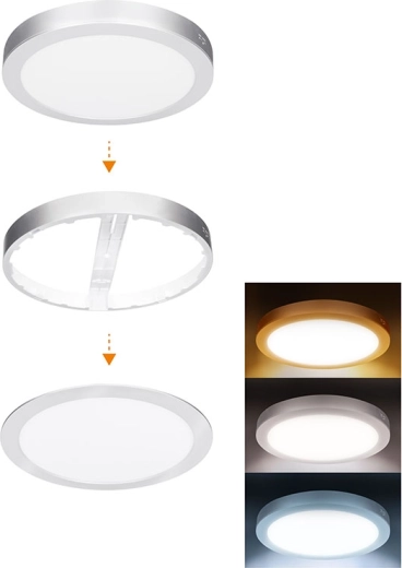 Solight led mini paneel voor de badkamer 2-in-1 3CCT 24 W IP54 wit rond