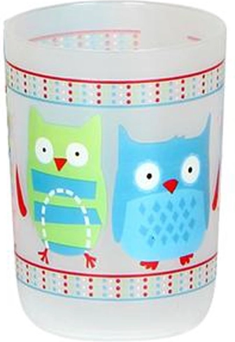 Beker voor mondhygiëne met uilenmotief, 9,5 × 7 cm