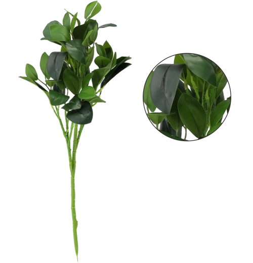 Kunsttak met grote groene bladeren 52 cm