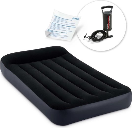 Intex luchtbed met handmatige zuigerpomp 191 × 99 × 25 cm