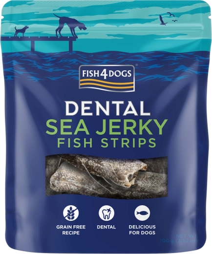 Fish4Dogs Dental Sea Jerky visstrips voor honden 100 g