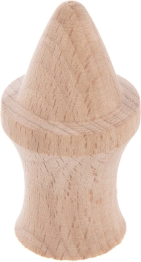 Houten stamper voor een vormpje voor bijenkorfjes
