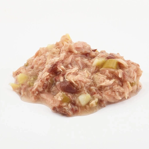 Sappige textuur met stukjes tonijn