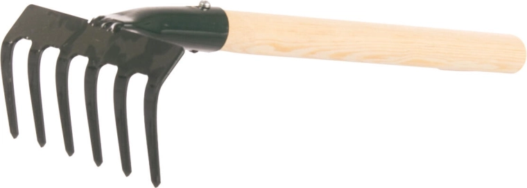 Profi handhark met steel 27 cm (6 tanden)