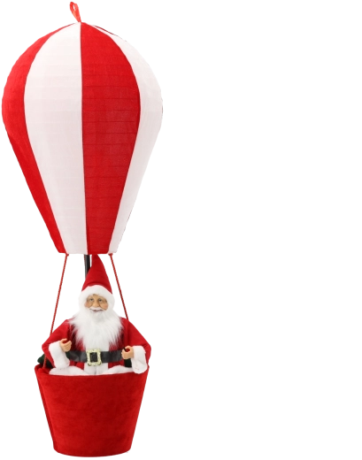 Kerstdecoratie Santa in een heteluchtballon 110 cm