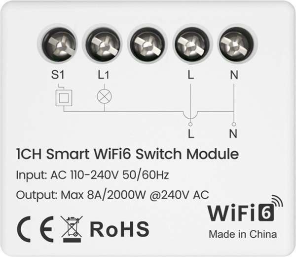 Avatto slimme schakelmodule Wi‑Fi 6 met verbruiksmeting