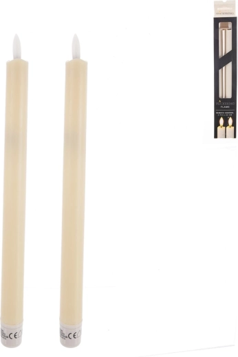 Set van twee beige LED-kaarsen van 25 cm