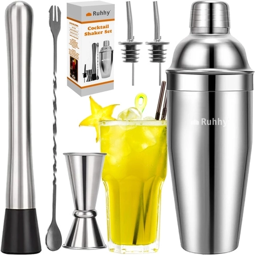 RUHHY cocktailset 6-in-1 van roestvrij staal
