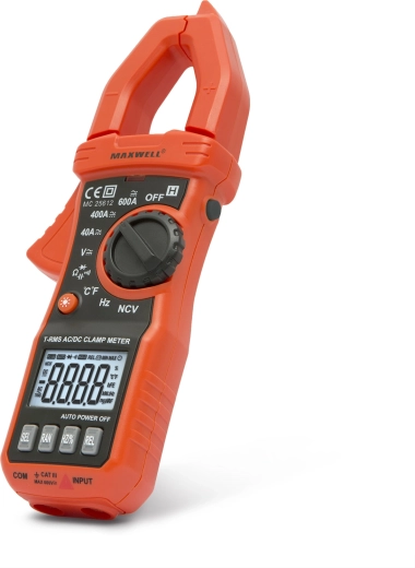 Digitale stroomtangmultimeter Maxwell True RMS 600 A met werklamp