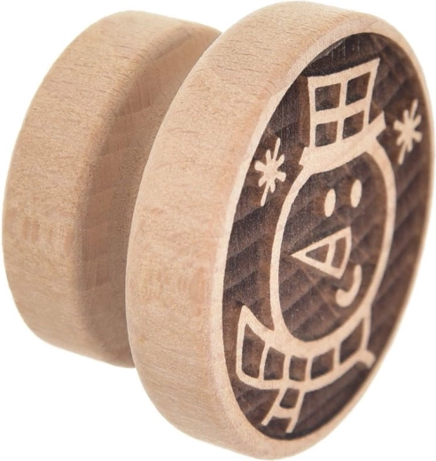 Houten koekjesstempel sneeuwpop 5,5 cm