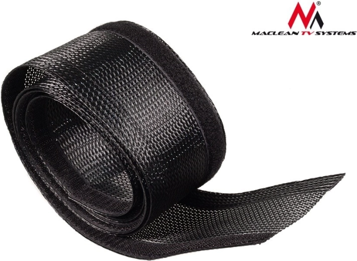 Maclean kabelorganizer met klittenbandsluiting 1,8 m 85 mm zwart