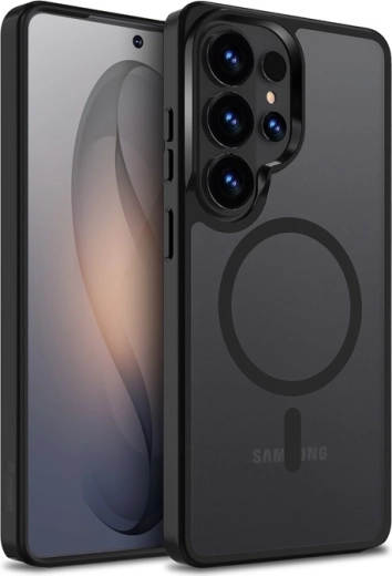 Etui CRONG Hybrid Matte Magnetic met MagSafe voor Samsung Galaxy S26 Ultra – zwart