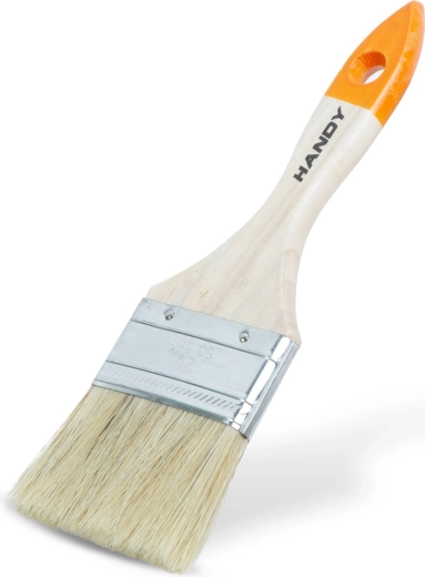 Platte verfkwast met houten handvat, 63 mm