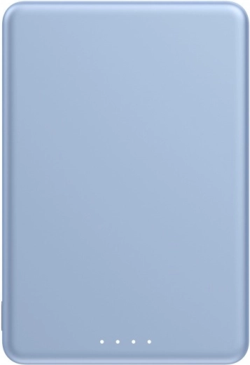 Super slanke magnetische powerbank 5000 mAh blauw