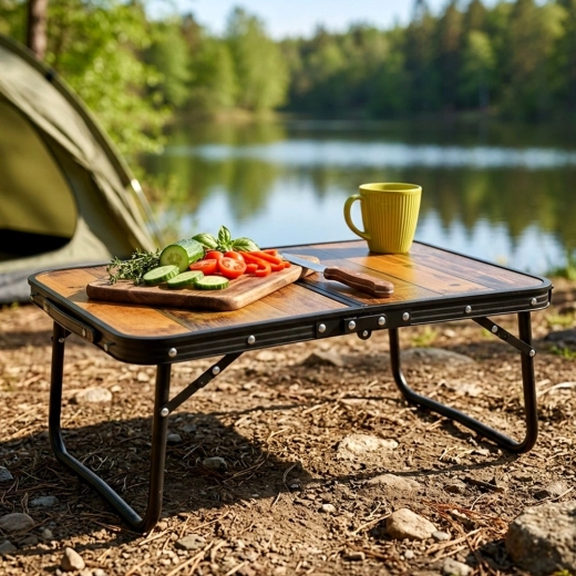 Ideaal tafeltje voor camping, picknick en aan het meer