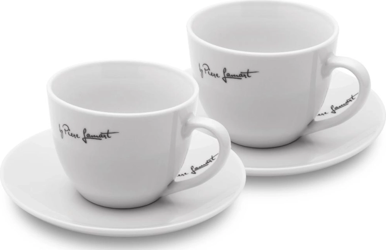 Lamart Kaffe porseleinen koffiekopjes met schotels, 2 stuks, 300 ml