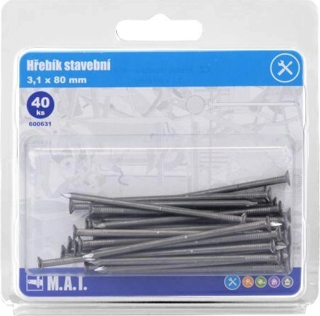 Bouwspijkers 80 × 3,1 mm, 40 stuks