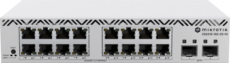 MikroTik smart switch 16× Gigabit Ethernet en 2× SFP+