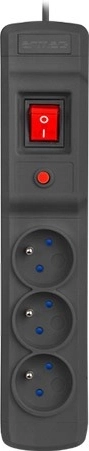 Armac Multi M3 overspanningsbeveiliging 4,5 m zwart (3 stopcontacten)