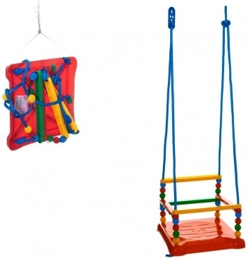 Kunststof schommel met veiligheidsrand 35 × 34 cm, draagvermogen 40 kg – Rood