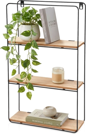 Metalen wandplank met 3 niveaus 30 × 10 × 50 cm