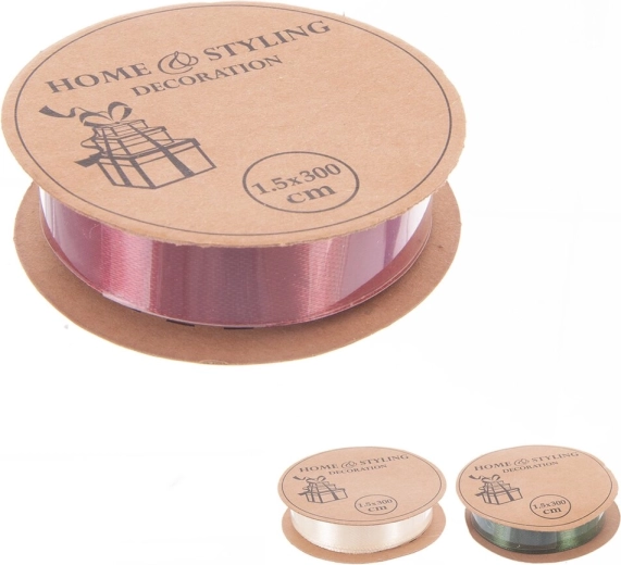 Kerstpolyester lint 15 mm / 3 m – 3 varianten (assorti)