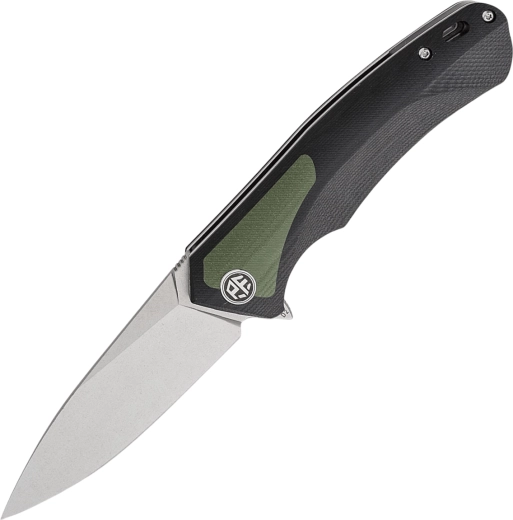 Petrified Fish PUB vouwmes 9,5 cm, D2 Stonewash, G10 zwart/groen
