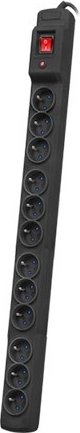 Stekkerdoos Multi M12, 12 stopcontacten, 5 m, zwart