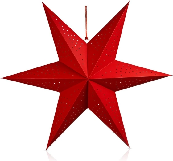 Vilde papieren geperforeerde decoratieve ster rood 75 cm