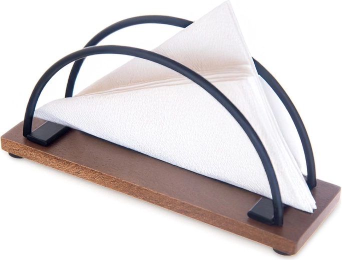 Houten metalen servettenhouder Radka 16 × 5 × 8 cm