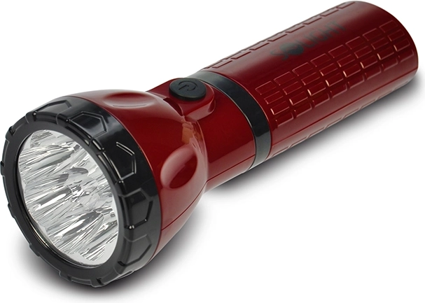 Solight LED-oplaadbare zaklamp 9× LED rood-zwart plug-in - 1 stuk
