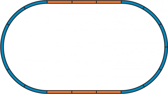 Kant-en-klaar ovaal voor direct rijden