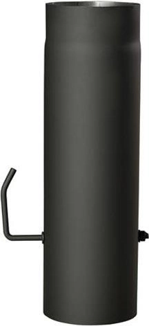 Rookpijp met klep 150 mm, lengte 500 mm, zwart