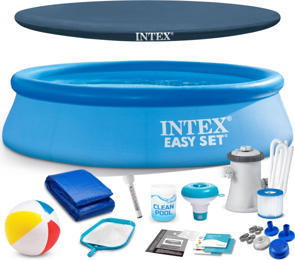 Bovengronds zelfdragend zwembad Intex Easy Set 244 × 61 cm met accessoires