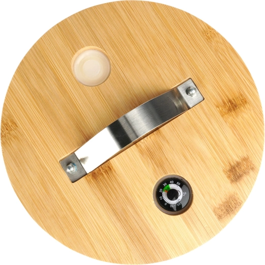 Thermometer en ventiel in het deksel voor veilig serveren