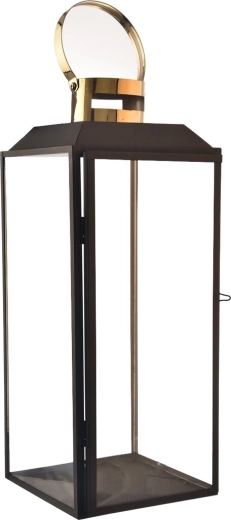 Grote decoratieve lantaarn zwart-goud 42 cm