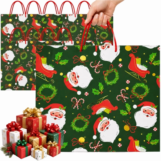 Kerstcadeautas met Santa Claus-motief - 1 stuk